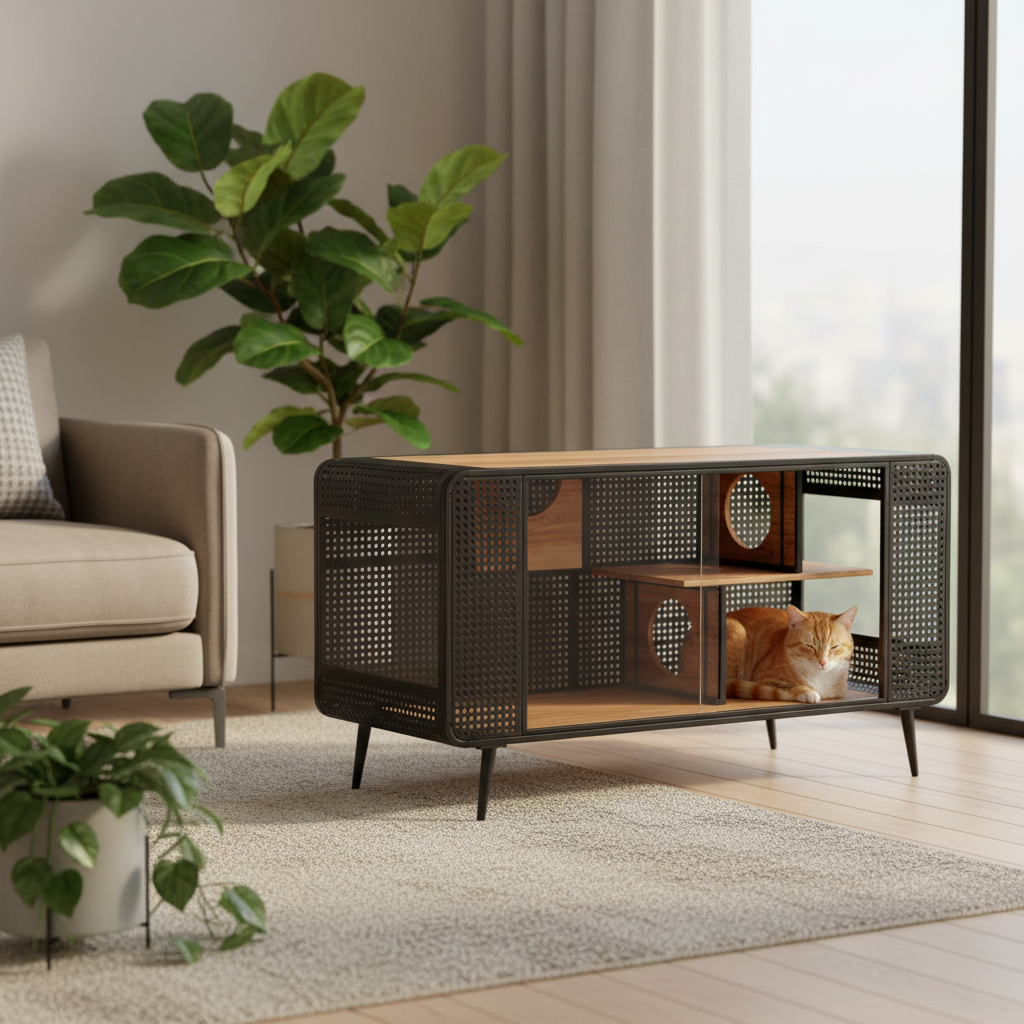 Maison chat salon moderne - carré