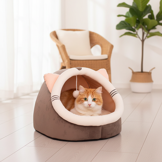 Maison-lit chat velours - image produit Shopify