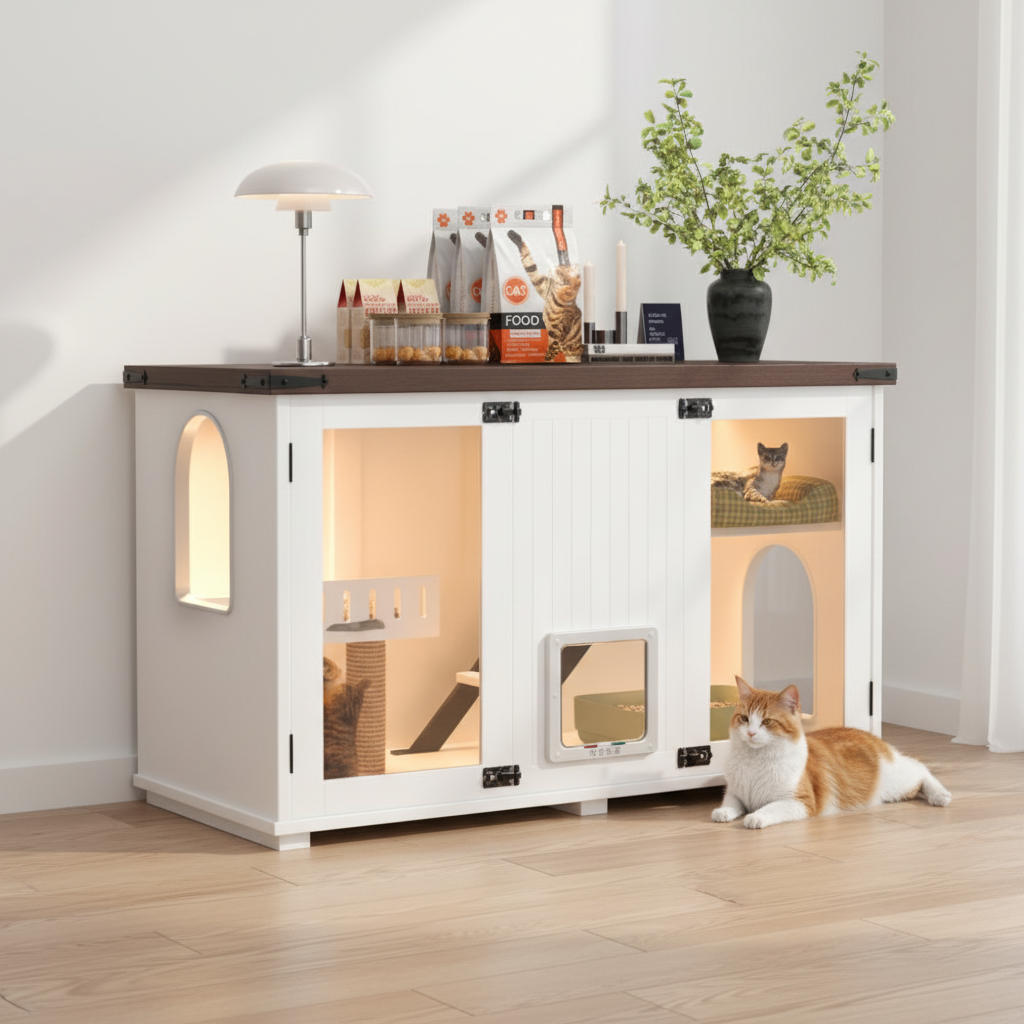 Meuble cache litière LED - Shopify