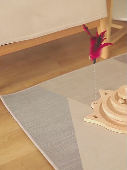 Jouet Plateau Tournant Chat | Bois Massif