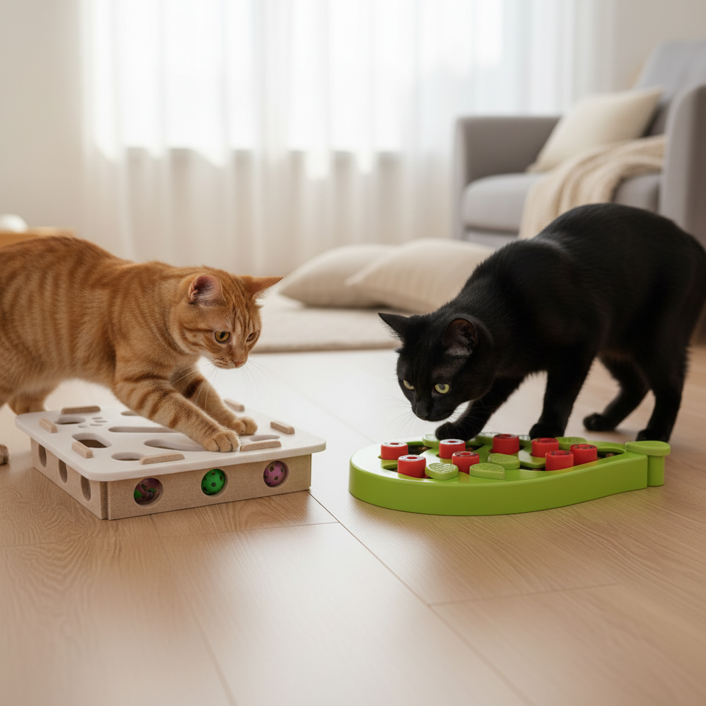 Pack Stimulation Chat Complète | Bundle Puzzle + Jouet Daim