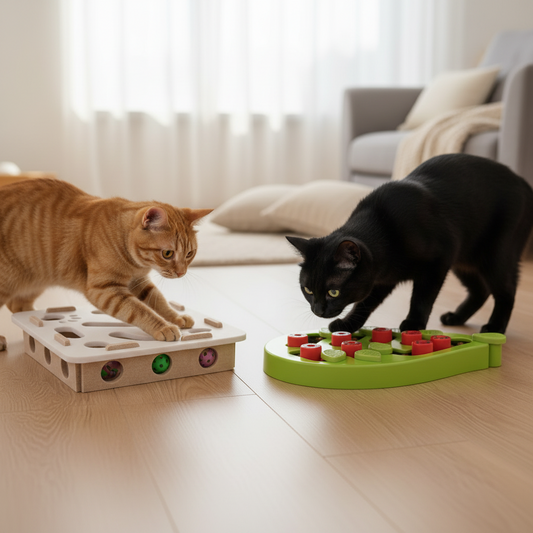 Pack Stimulation Chat Complète | Bundle Puzzle + Jouet Daim