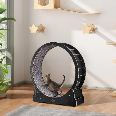 Roue Chat - KittyTread™ - Noir - Chat Récréatif