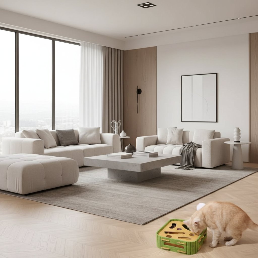 Salon moderne avec jouet puzzle - 1