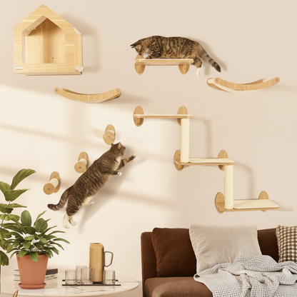 Étagères murales chat ambiance chaleureuse Shopify