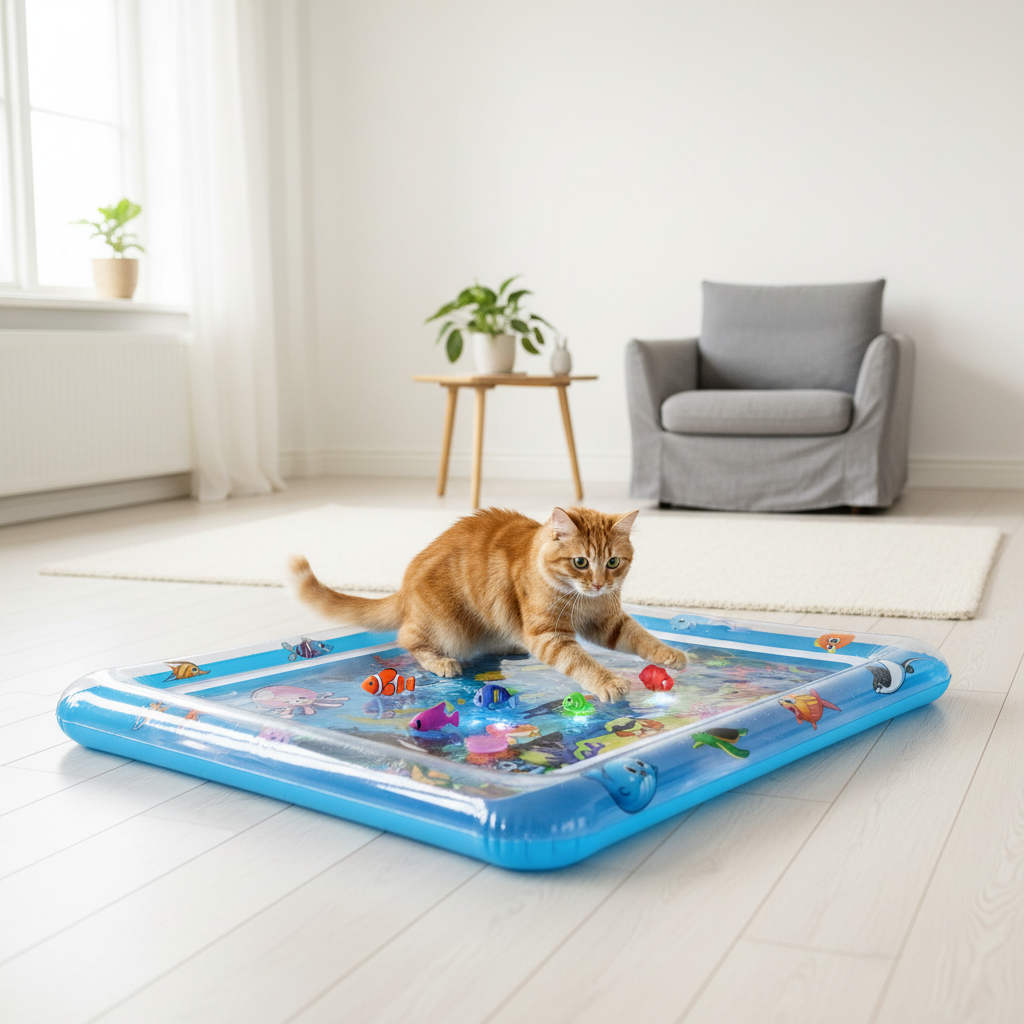 Tapis d'eau interactif chat - image carrée